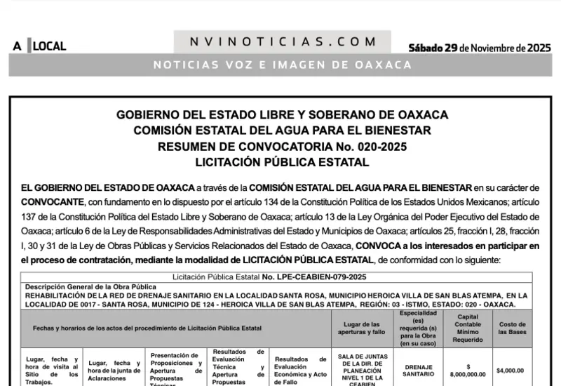 Convocatoria 020