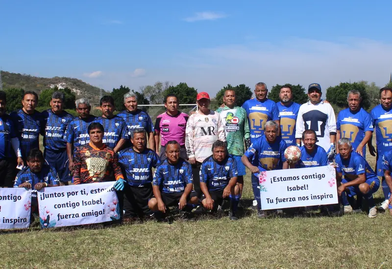 Varios equipos de la Liga de Futbol Solidaridad se unen para mostrar su apoyo a Isabel con un mensaje de fuerza y unidad.