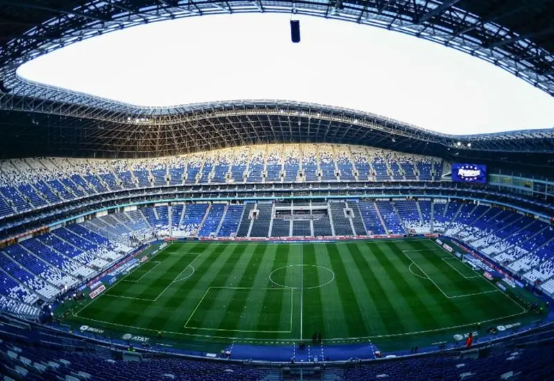 El Estadio BBVA de Monterrey, una de las sedes confirmadas para los partidos de repechaje rumbo a la Copa del Mundo 2026.