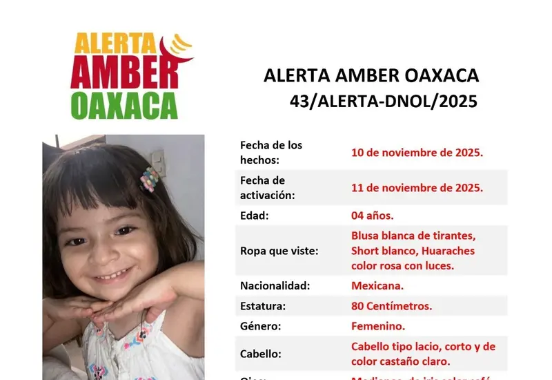 Fotografía de Noelia, la menor de edad que fue reportada como desaparecida y posteriormente localizada sin vida en Juchitán, Oaxaca.