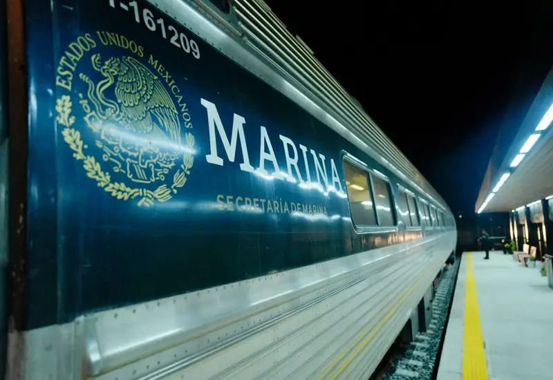 La presidenta electa Claudia Sheinbaum Pardo durante la ceremonia de inauguración de la estación Chahuites del Tren Interoceánico en Oaxaca.