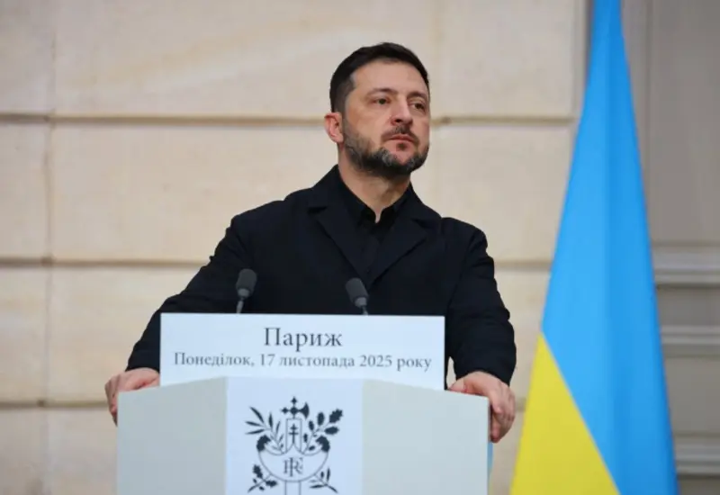 El presidente de Ucrania, Volodymyr Zelensky, en el contexto de recibir un borrador del plan de paz con Rusia, que ha sido rechazado.