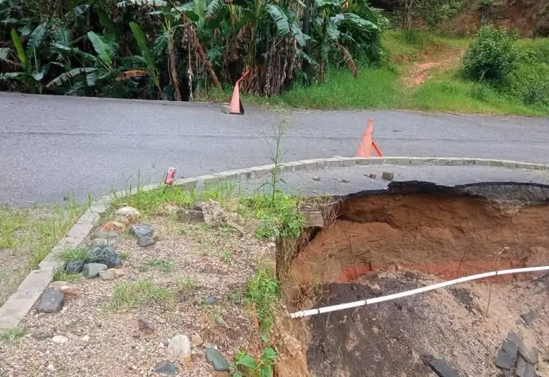 La Carretera 131 fue la más afectada tras las precipitaciones. Foto: Redes Sociales
