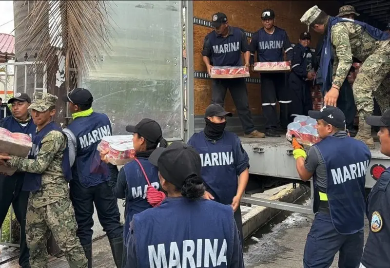 Hasta ahora se han reportado 139 municipios con afectaciones, de los cuales Veracruz es el más impactado, con 69 localidades dañadas y más de 249 mil usuarios sin electricidad —de los cuales ya se ha restablecido el 78 por ciento del servicio—.Foto: Marina