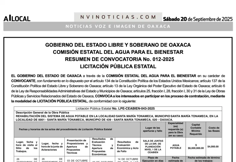 Convocatoria 012