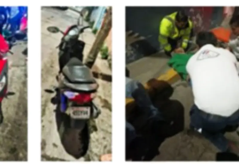 El accidente se suscitó en la calle Matamoros entre Allende y Micaela Galindo de la colonia centro en Huajuapan.