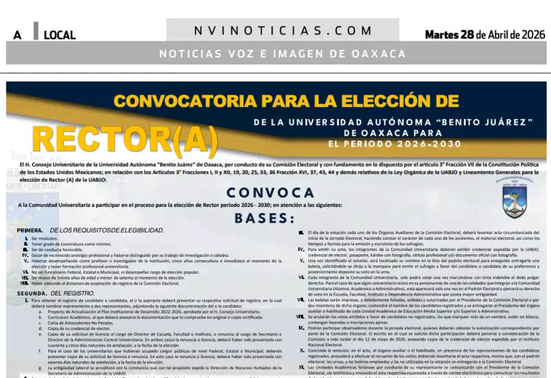 Convocatoria Rector