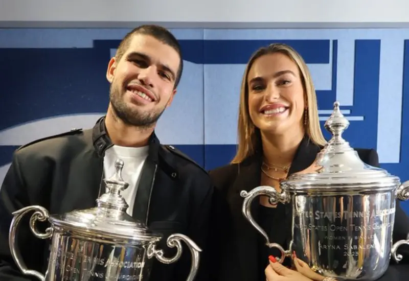  Los tenistas Carlos Alcaraz y Aryna Sabalenka