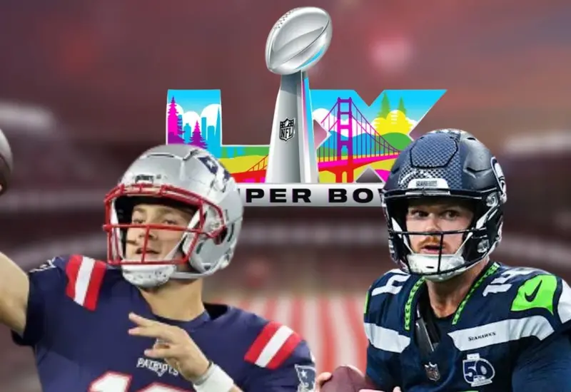 Ilustración conceptual sobre las apuestas deportivas que corren para el gran evento del Super Bowl LX, conocido como el Súper Tazón.