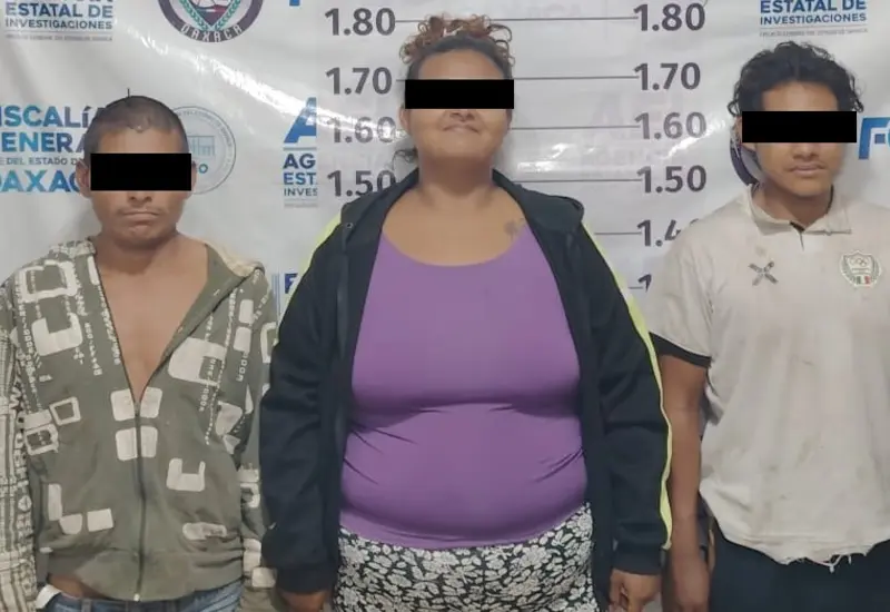 Los presuntos integrantes de una banda de ladrones domiciliarios son presentados por las autoridades tras su detención oficial.