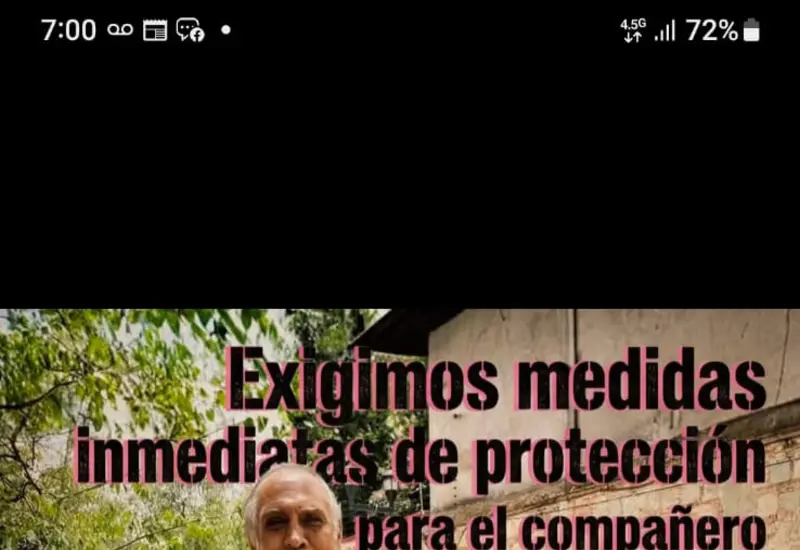 Un retrato de Carlos Beas Torres, integrante de la organización Ucizoni, para quien se ha solicitado protección debido a su labor como activista.