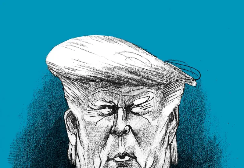 Caricatura política de Mario Robles que ilustra a Donald Trump como un factor de riesgo y de incertidumbre para la política global.