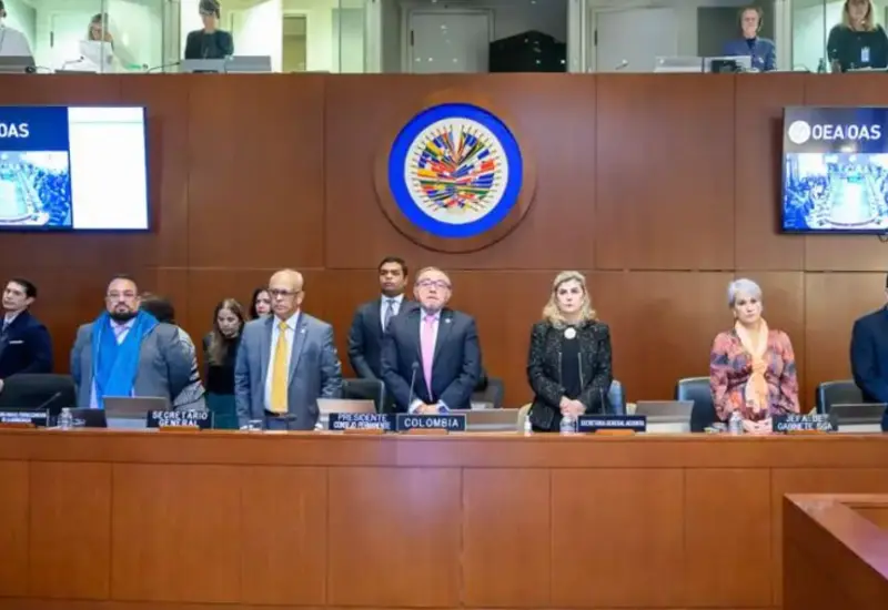 Miembros del Consejo Permanente de la OEA durante la sesión donde se analizó la intervención de Estados Unidos en la crisis de Venezuela.