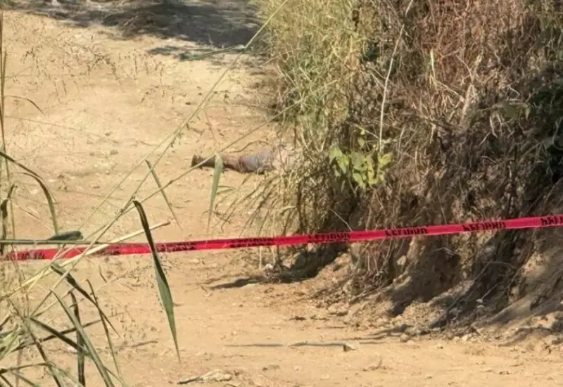 El cuerpo de un hombre de 30 años, asesinado a balazos, es hallado en el camino que conduce al río en Pinotepa Nacional.