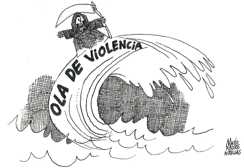 Retrato fotográfico de Mario Robles, quien es mencionado en el contexto de la violencia y el riesgo para la vida pública.