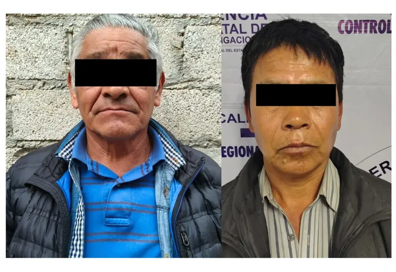Los presuntos agresores sexuales son mostrados en una fotografía tras ser vinculados a proceso y recibir la prisión preventiva.