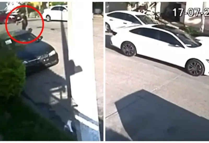 Fachada del domicilio vinculado al portal de noticias Adiscusión en Culiacán, la cual muestra los impactos de bala tras el ataque armado.