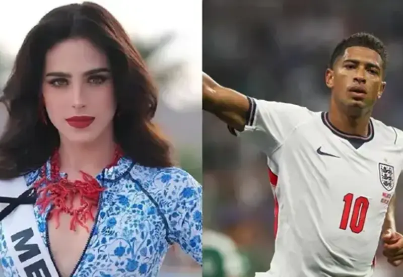 Un montaje fotográfico del futbolista Jude Bellingham y la influencer Fátima Bosch, relacionado con el supuesto romance alimentado por videos falsos en TikTok.