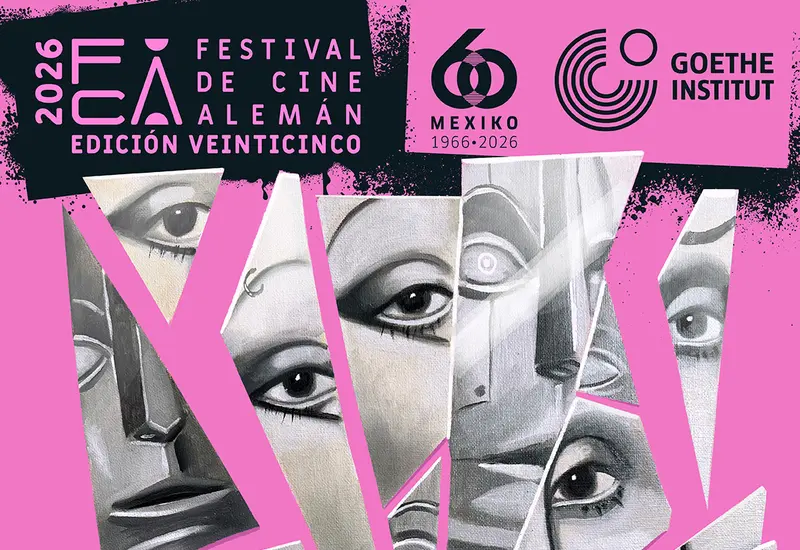 Un cartel de estilo expresionista alemán anuncia la 25ª edición del Festival de Cine Alemán con el tema 'Futuros Desobedientes'.