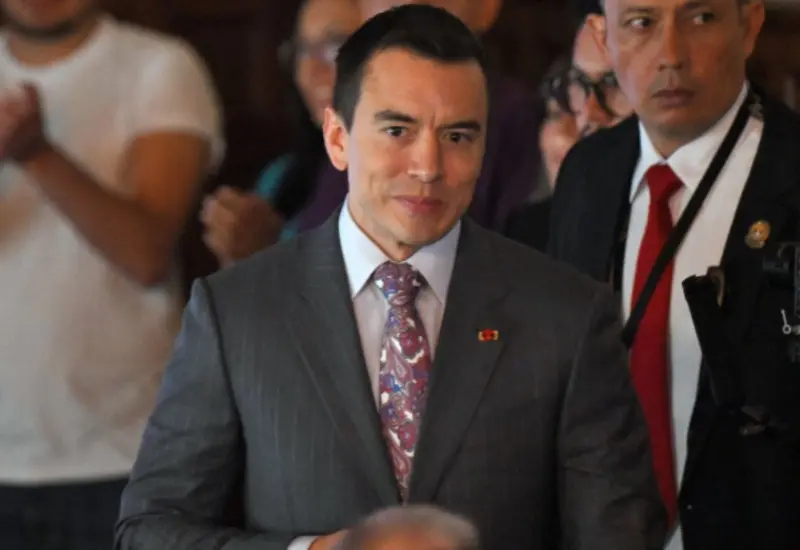 El presidente de Ecuador, Daniel Noboa, en una fotografía oficial relacionada con el refuerzo de la seguridad fronteriza con Perú y Colombia.