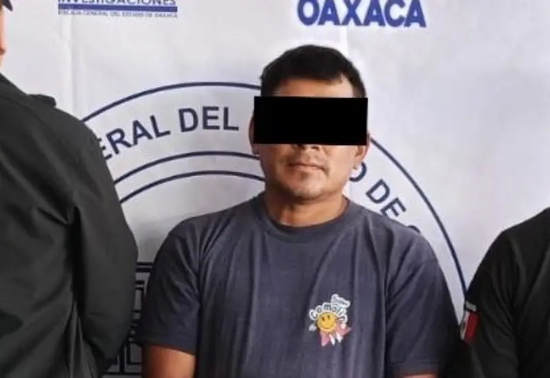 Fotografía de un hombre conocido como "El Tehuano", detenido por ser el presunto responsable de un crimen cometido hace 14 años.