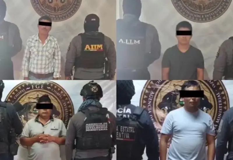 Fachada de la Fiscalía General del Estado de Chiapas, institución que informó sobre la detención de cuatro hombres por abuso sexual infantil.