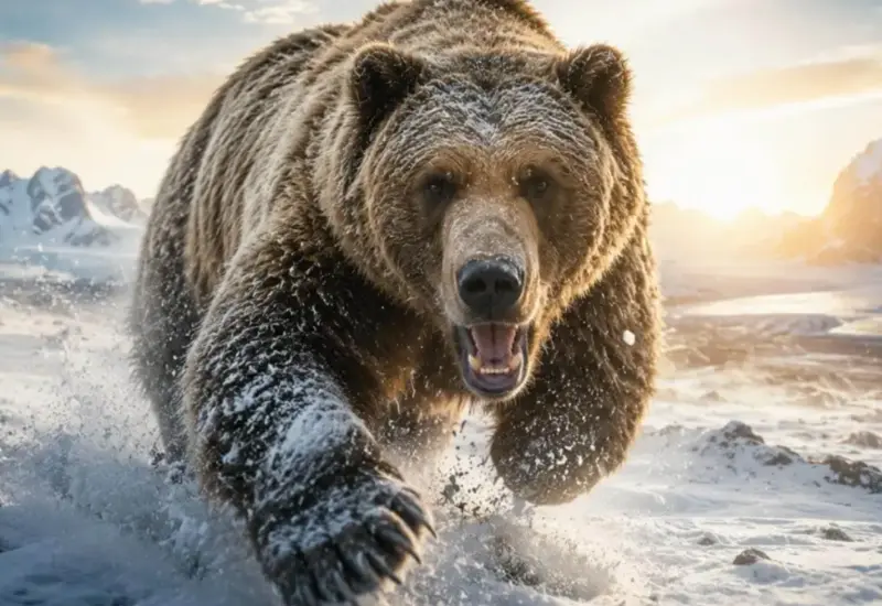 El fósil de la mandíbula de un oso pardo, que revela cómo la especie modificó su mordida para sobrevivir a los cambios climáticos.