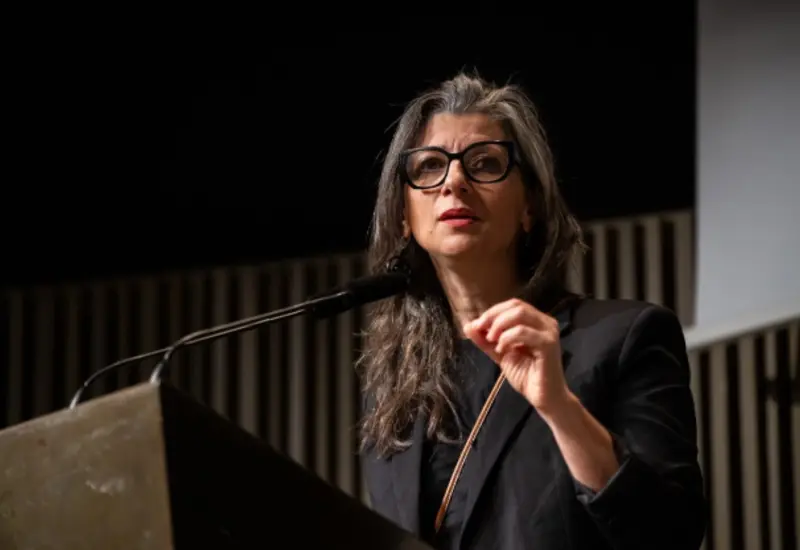 Francesca Albanese, relatora especial de la ONU, en una fotografía que ilustra su declaración sobre los acuerdos de la UE con Israel.