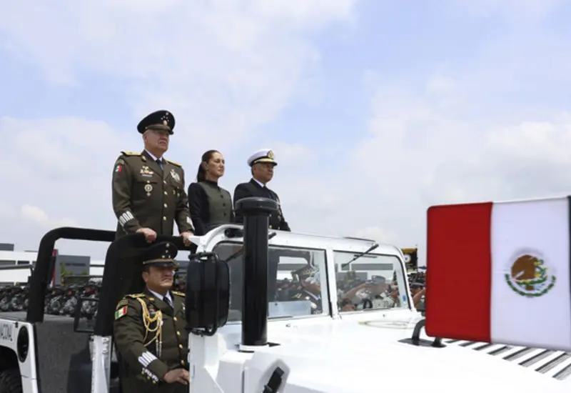 Elementos de la Guardia Nacional durante la celebración de su séptimo aniversario de operaciones, destacada como pieza clave contra homicidios.