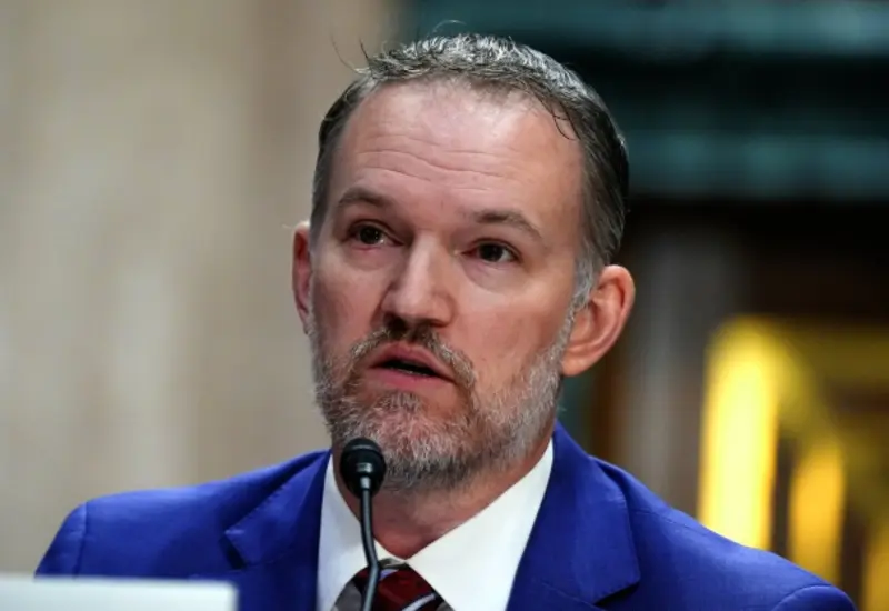 Jamieson Greer, representante comercial de Estados Unidos, fotografiado en el contexto de la revisión del T-MEC y acuerdos sobre seguridad y agua.