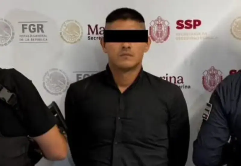 Fotografía de Javier Iván 'N', alias 'Delta 1', tras ser detenido en Veracruz por su presunta participación en el secuestro de un periodista.