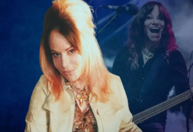 Un retrato de Jennifer Finch, la icónica bajista del movimiento grunge femenino, quien falleció a causa de cáncer cerebral.