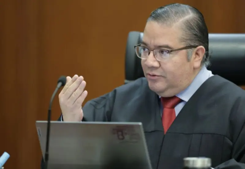 Retrato del ministro Irving Espinosa Betanzo, quien declaró que la justicia abierta es un elemento clave en la lucha contra la corrupción.