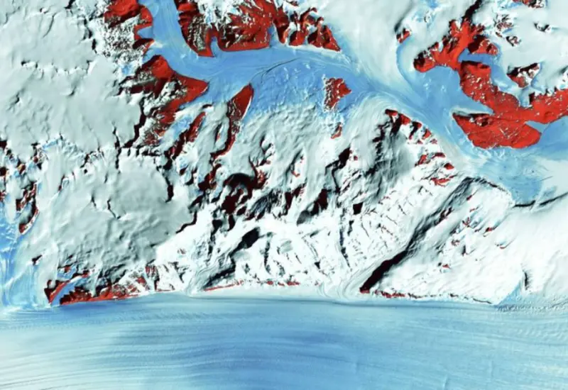 Ilustración científica que muestra las ondas del manto terrestre que, según un descubrimiento, habrían provocado la era de hielo en la Antártida.