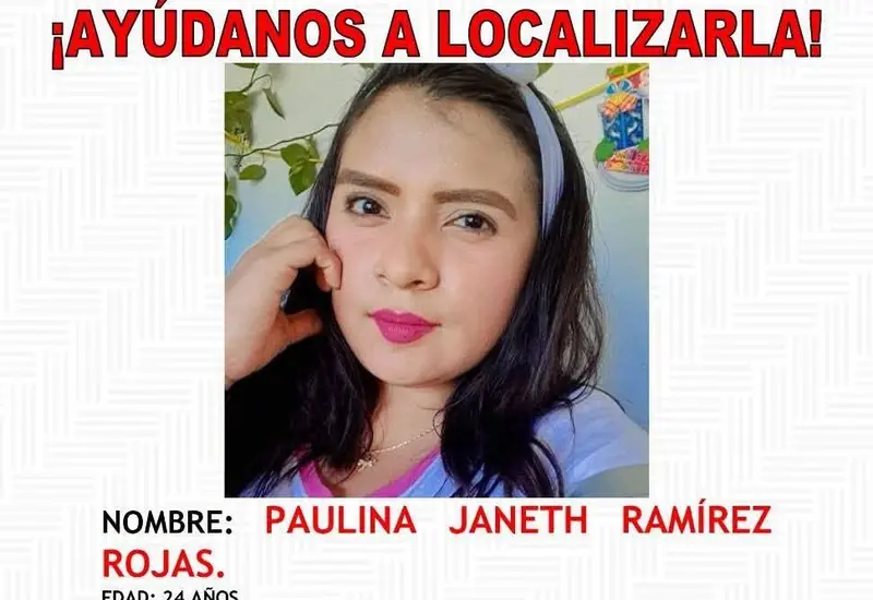 Fotografía de Paulina Janeth Ramírez Rojas, joven reportada como no localizada en Tehuantepec, vista por última vez en el barrio Santa María.