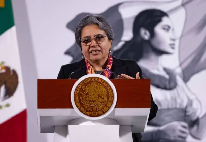 Raquel Buenrostro, secretaria de Anticorrupción y Buen Gobierno, en una fotografía de archivo relacionada con la inhabilitación y multa a servidores públicos.