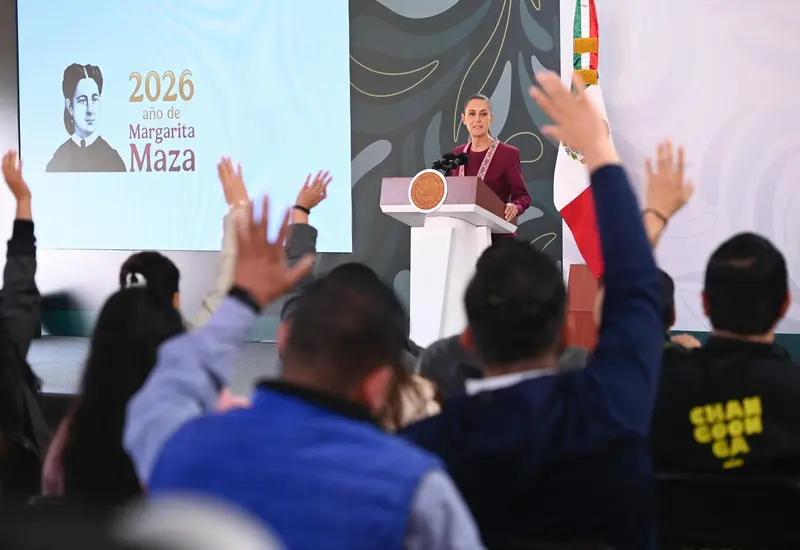 Claudia Sheinbaum durante su visita a Michoacán para supervisar los avances del plan de seguridad y anunciar una mayor inversión para el estado.