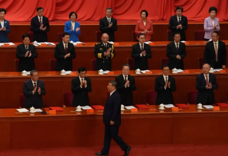 El presidente de China, Xi Jinping, durante su participación en la ceremonia del 105º aniversario del Partido Comunista.