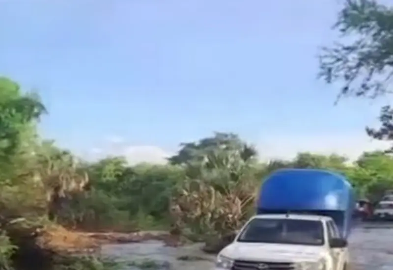  El camino que comunica con Unión Hidalgo colapsó.