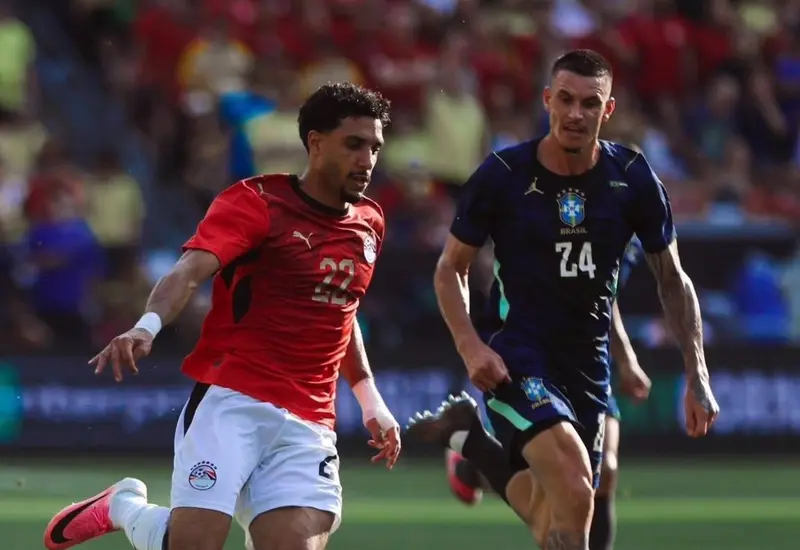La selección de fútbol de Brasil se enfrenta a Egipto durante el partido amistoso celebrado en Cleveland, donde el equipo brasileño ganó 2-1.