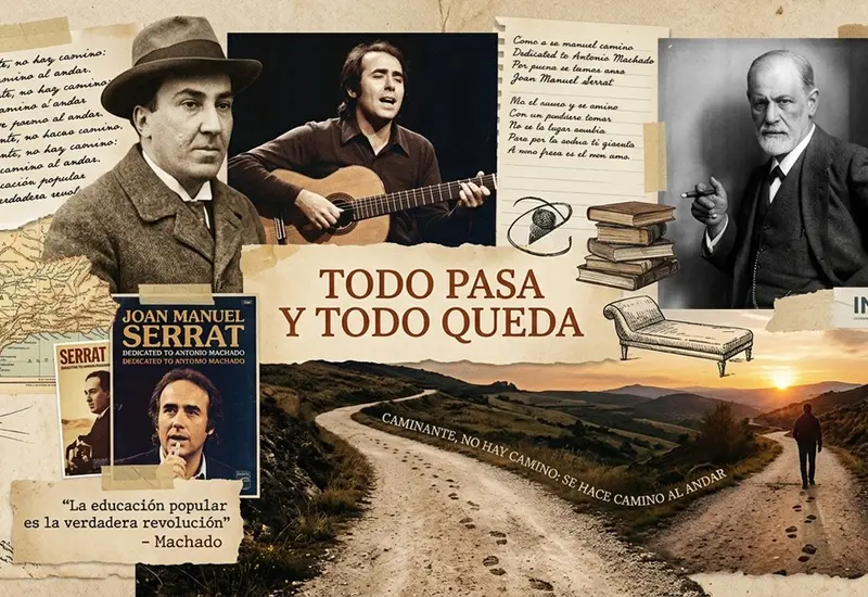 El cantautor catalán Joan Manuel Serrat, compositor de la icónica canción Cantares que inspira la reflexión del artículo 'Todo pasa y todo queda'.