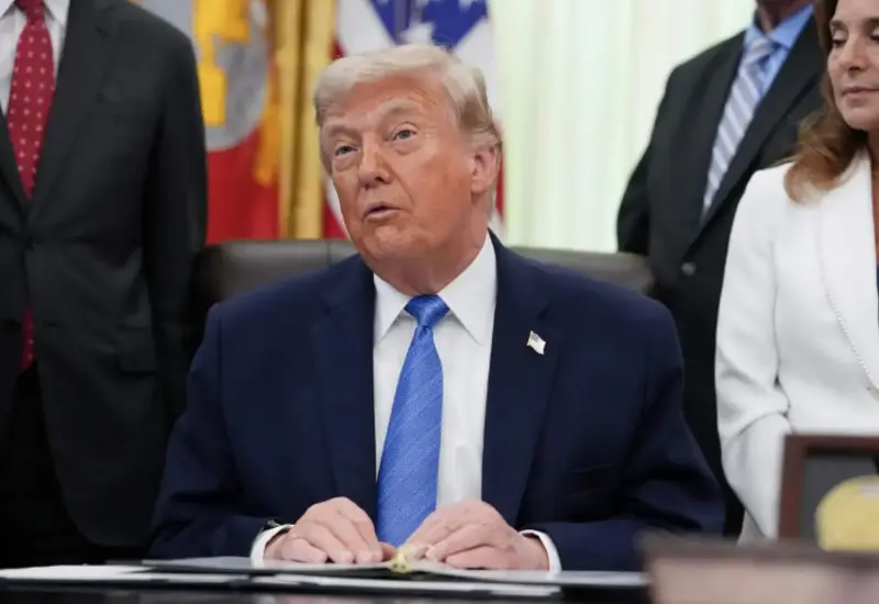 El expresidente de Estados Unidos, Donald Trump, quien ha puesto en duda la continuidad del acuerdo comercial TMEC con México y Canadá.