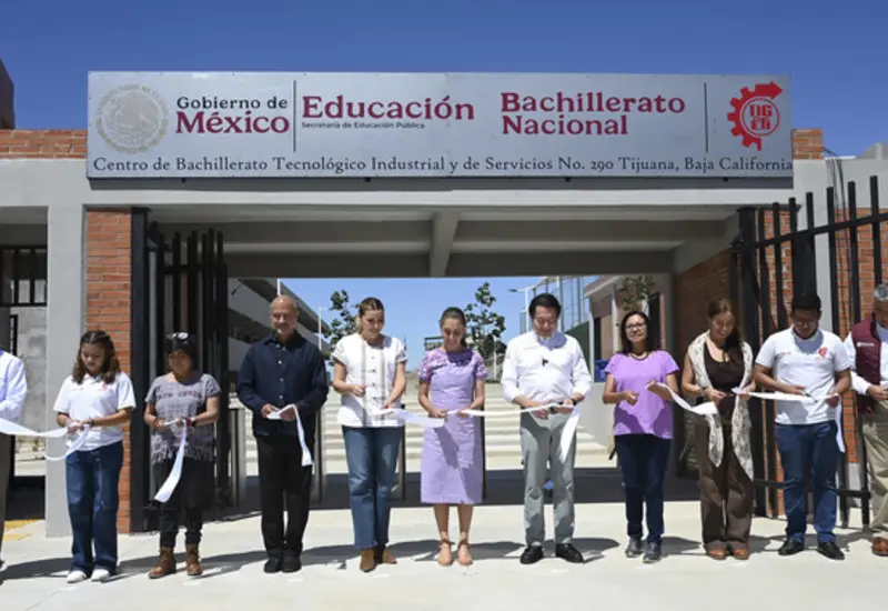 El nuevo plantel CBTIS con enfoque tecnológico en Tijuana, inaugurado por el Gobierno federal, que atenderá a 540 estudiantes por turno.