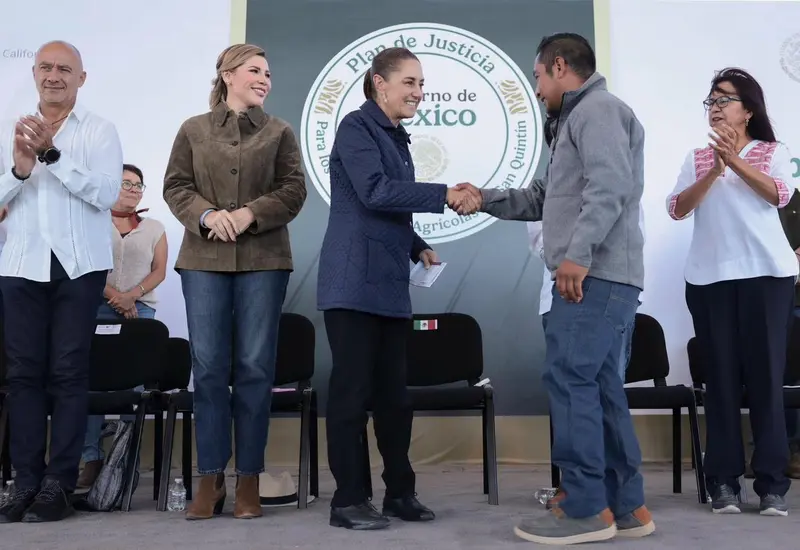 Claudia Sheinbaum durante el lanzamiento del programa de mejoramiento de vivienda, que otorga apoyos de 40 mil pesos a los beneficiarios.
