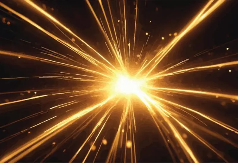 Ilustración de una supernova tipo Ia, explosión estelar que permitió medir la expansión acelerada del universo y entender la muerte de las estrellas.