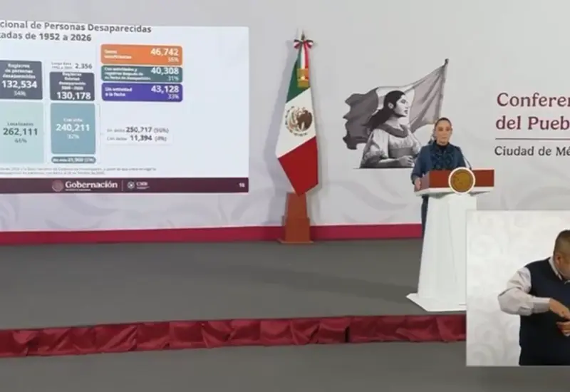  “Seguimos buscando”: Sheinbaum presume sistema integral para localizar desaparecidos.