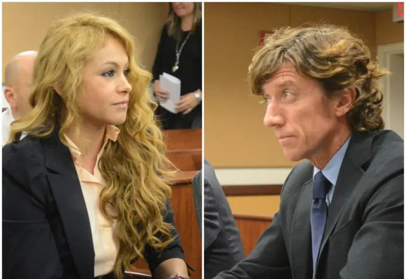 La cantante Paulina Rubio durante la tensa audiencia judicial que enfrenta como parte de la nueva batalla legal por la custodia de su hijo.
